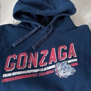 Gonzaga University Bulldogs Navy Hoodie Sweatshirt Size M‎ Vintage Distressed